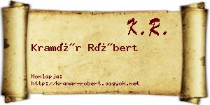 Kramár Róbert névjegykártya